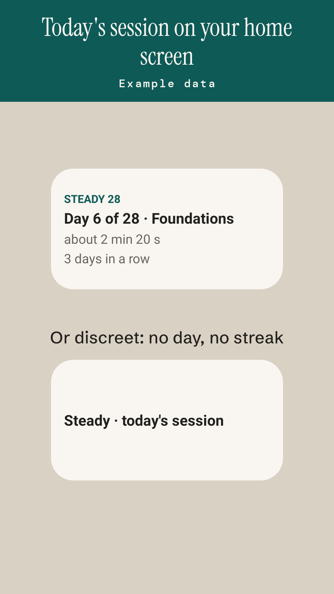 The Steady home-screen widget